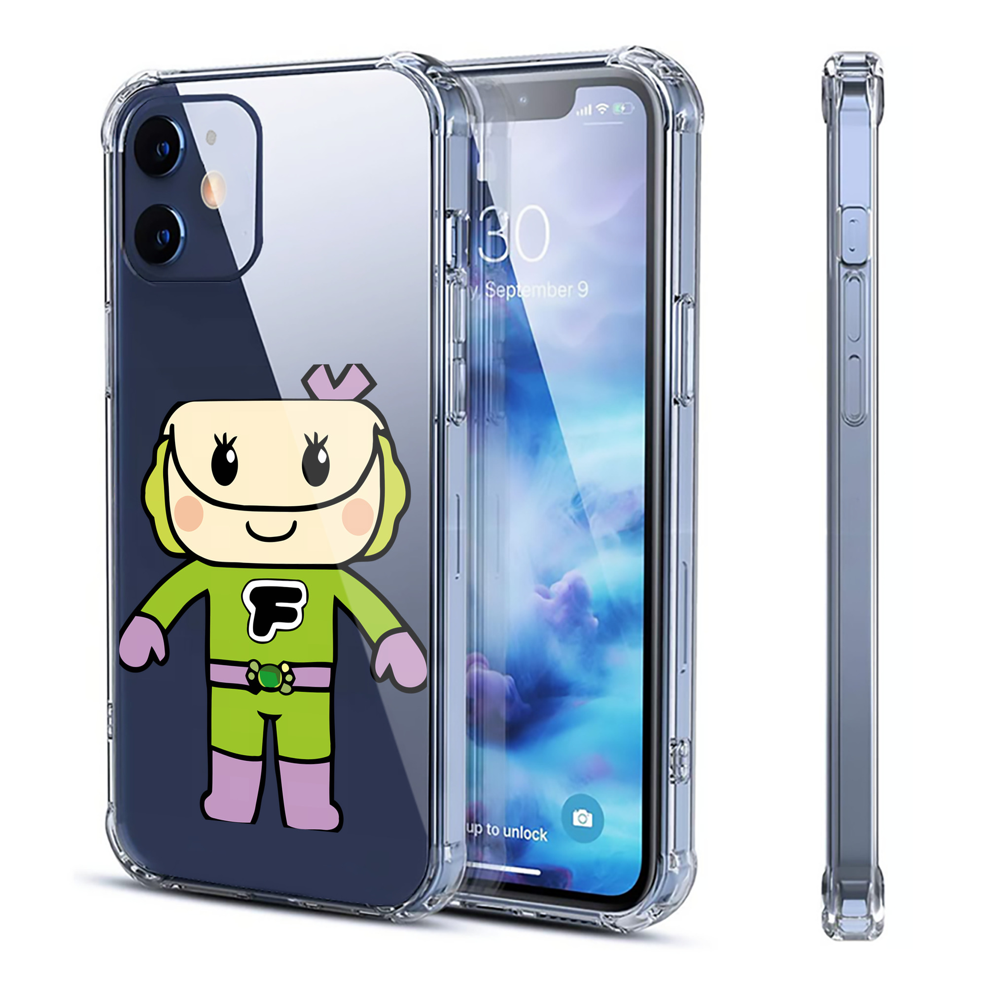 （画像用） アンパンマン Anpanman 【iPhone 12シリーズ対応】透明スマホケース（クリアソフトケース）
